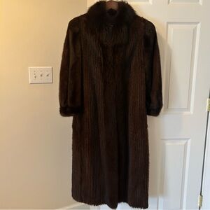 Vintage Maison Blanche Mink Full Length Coat SZ 14 Excellent Condition.